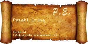 Pataki Erina névjegykártya
